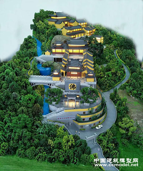 福建五虎山五灵岩禅寺建筑模型