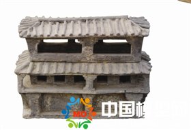 古代粮仓陶制建筑模型