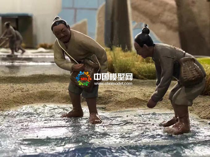 古法制盐微缩场景沙盘模型