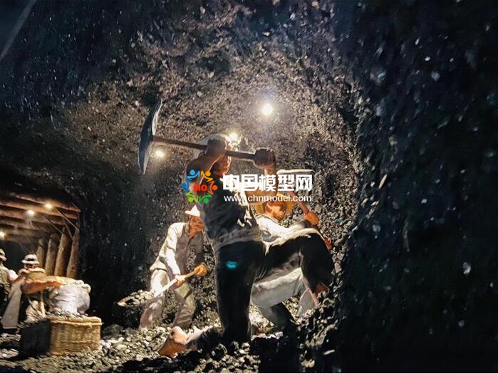 采煤工人微缩场景沙盘模型