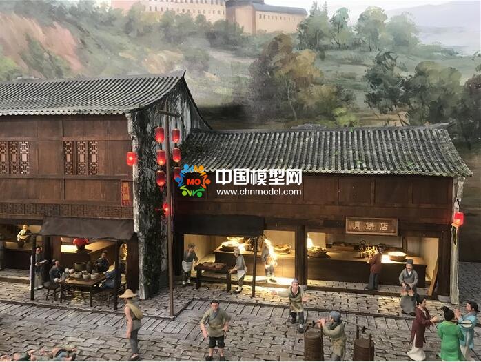 超逼真的场景微缩老街沙盘模型