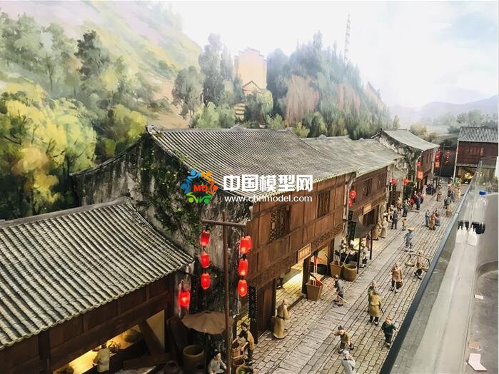 超逼真的场景微缩老街沙盘模型
