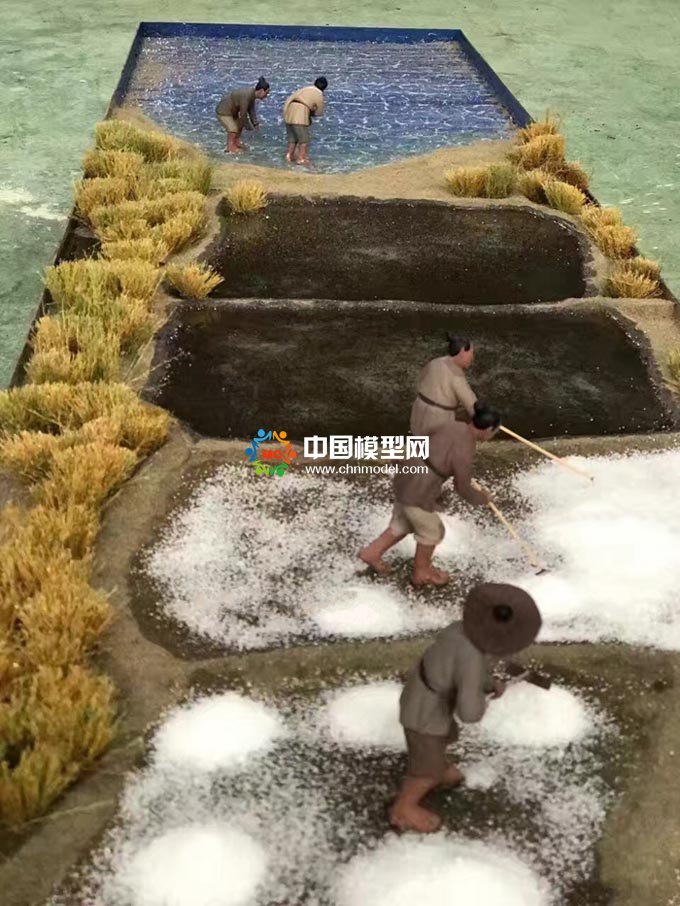 古法制盐微缩场景沙盘模型
