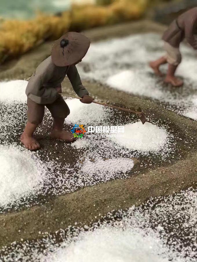 古法制盐微缩场景沙盘模型