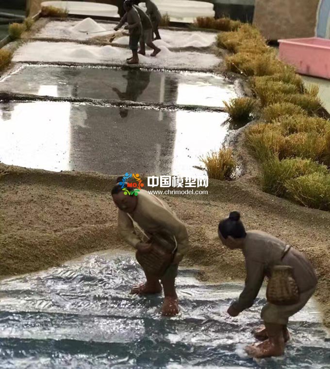 古法制盐微缩场景沙盘模型