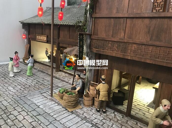 超逼真的场景微缩老街沙盘模型
