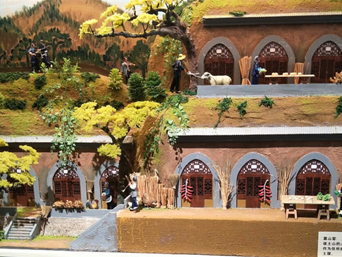 陕北农家窑洞微缩场景模型