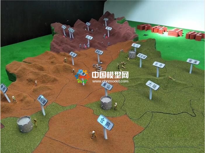 余杭县抗日根据地示意图沙盘