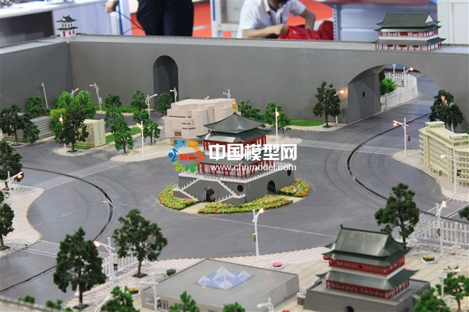 城楼建筑模型，城墙模型