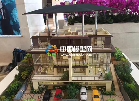 别墅模型效果突出主要依靠花草树木景观烘托
