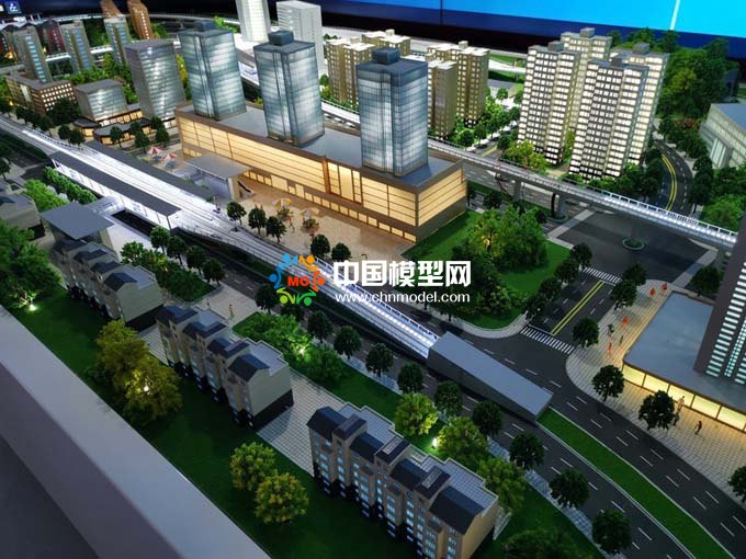 城市轻轨沙盘模型