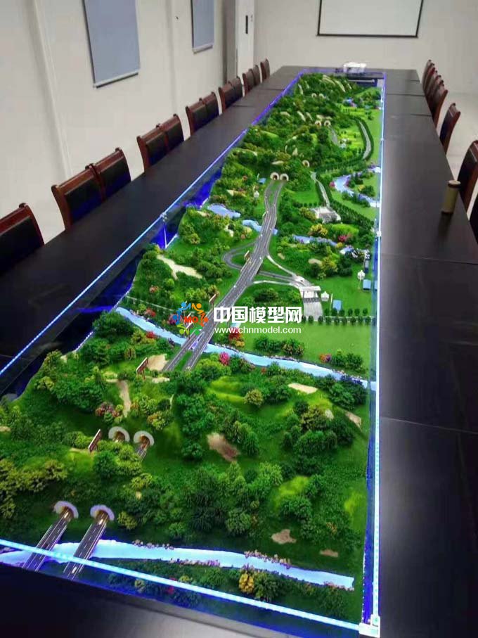 会议桌式沙盘高速公路沙盘模型