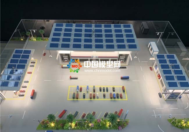 综合供能服务站沙盘模型