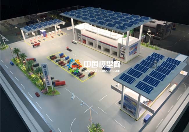 综合供能服务站沙盘模型