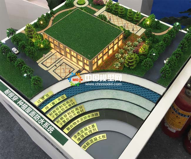 种植屋面防水沙盘模型