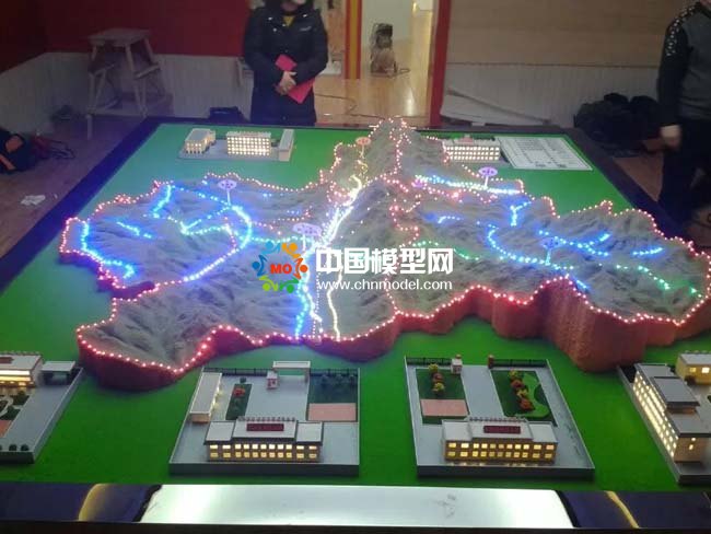武警消防防控布局沙盘模型