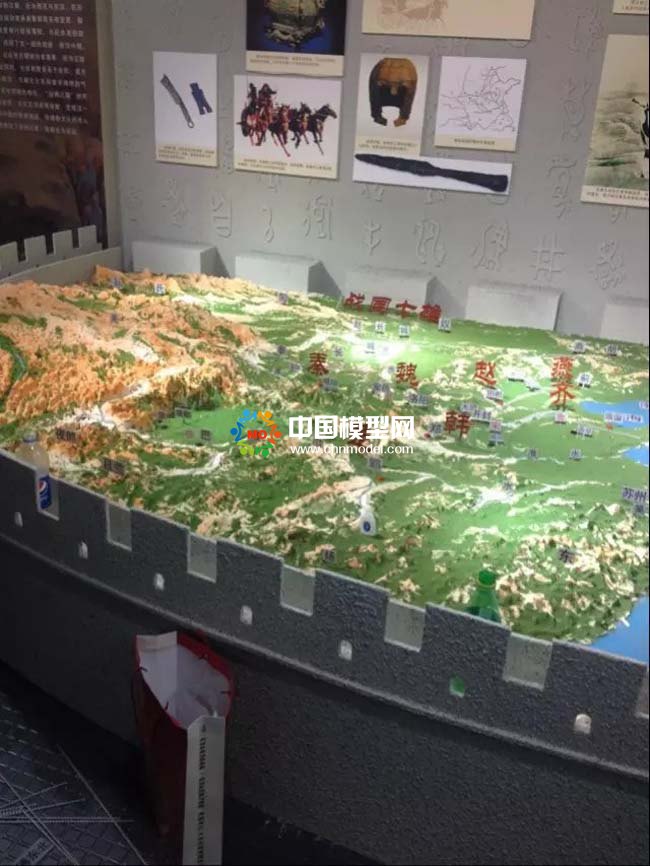 古代地形图沙盘模型
