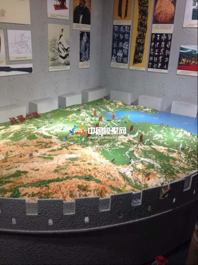 古代地形图沙盘模型