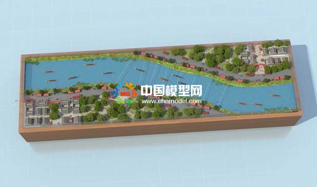 龙舟挑战赛沙盘模型真实场景再现