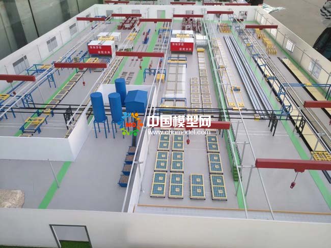 混凝土预制件生产线沙盘模型， 装配式建筑沙盘模型