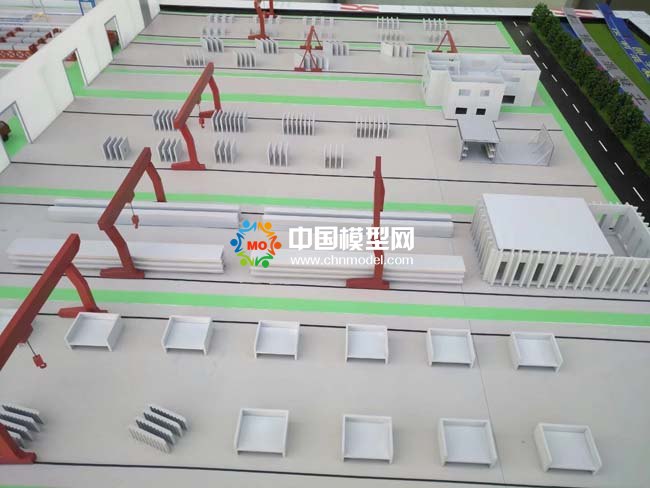 混凝土预制件生产线沙盘模型， 装配式建筑沙盘模型