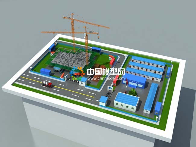 建筑施工场景沙盘模型效果图
