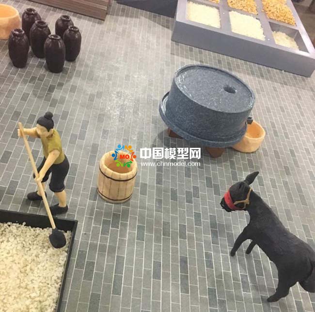 古代工坊酿酒场景沙盘模型