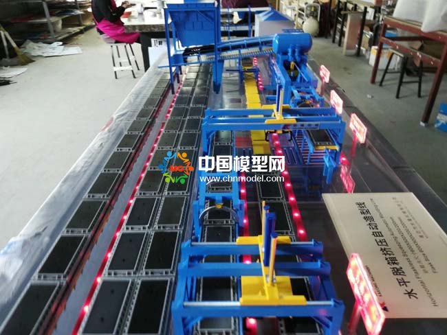 水平脱箱挤压自动造型线沙盘模型