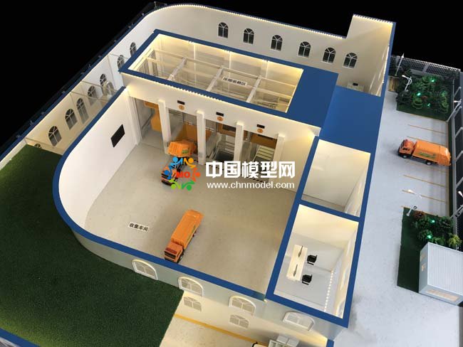 竖式垃圾分类转运站沙盘模型