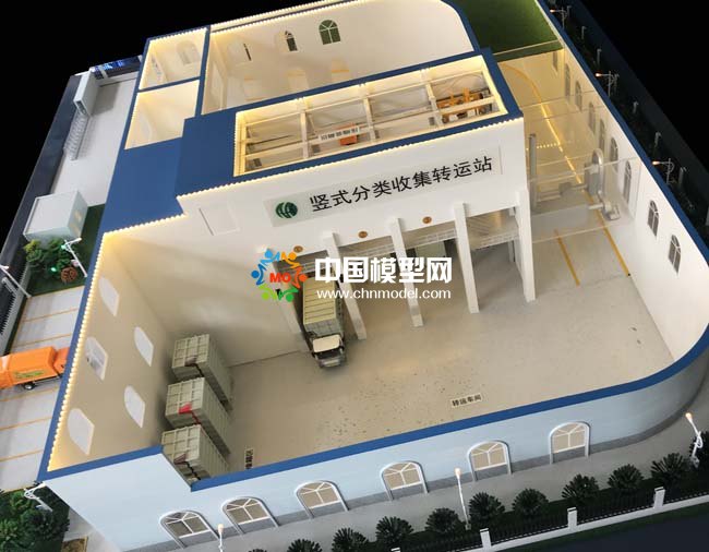 竖式垃圾分类转运站沙盘模型