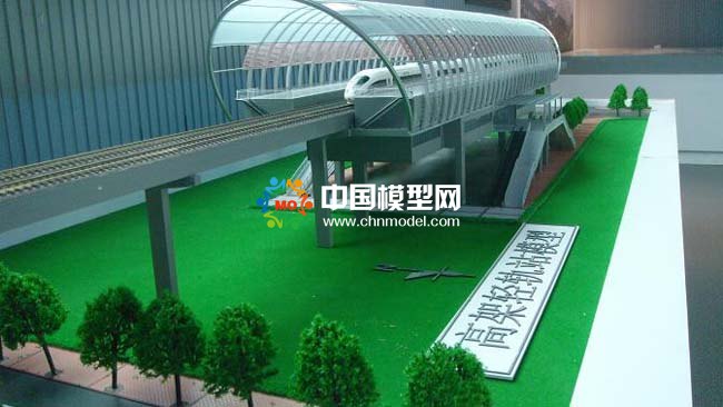 轻轨车站沙盘模型