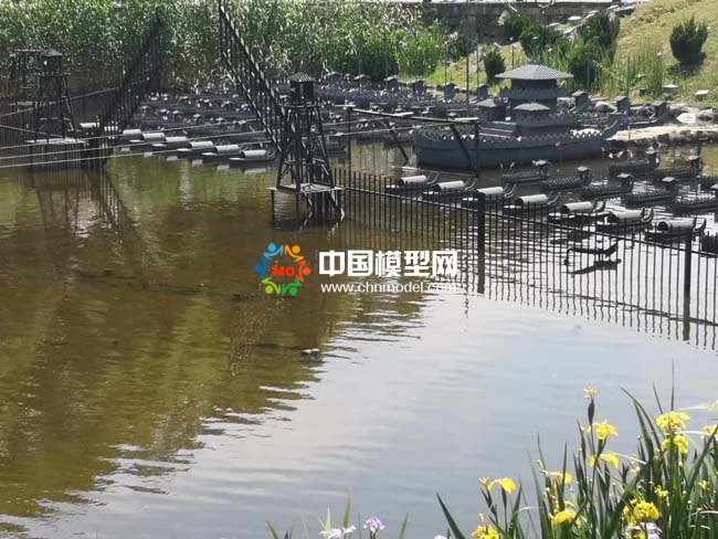 火烧赤壁微缩场景沙盘模型