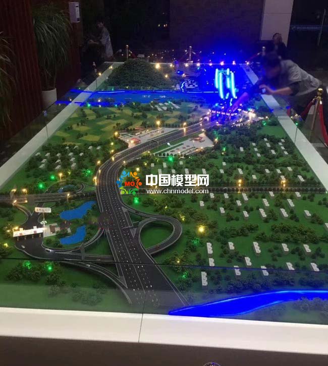 高速公路沙盘，桥梁隧道沙盘模型