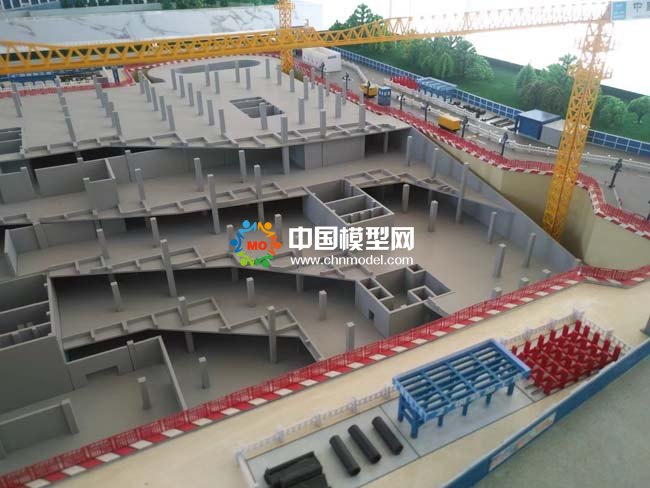 现代化建筑工地施工场景沙盘模型