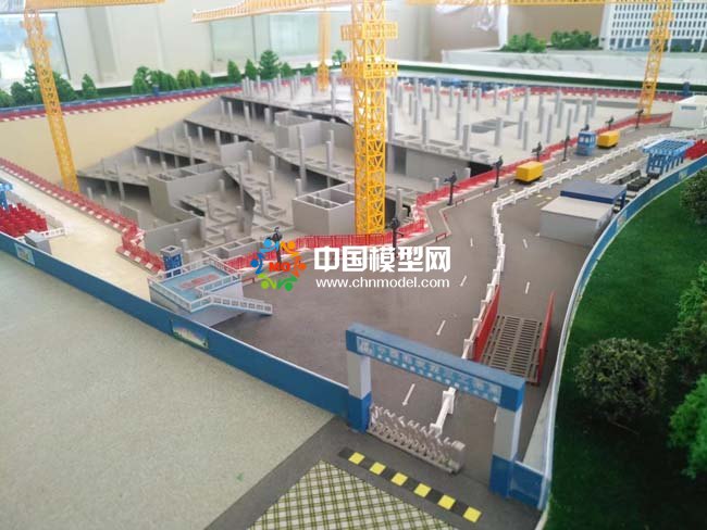 现代化建筑工地施工场景沙盘模型