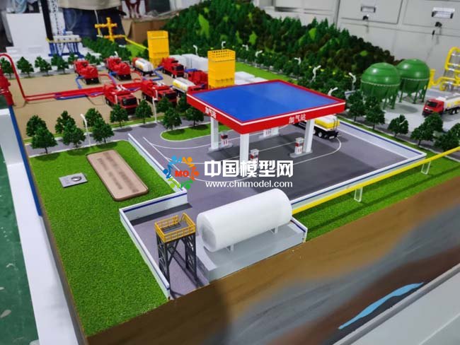 天然气开采流程作业运输加气站沙盘模型