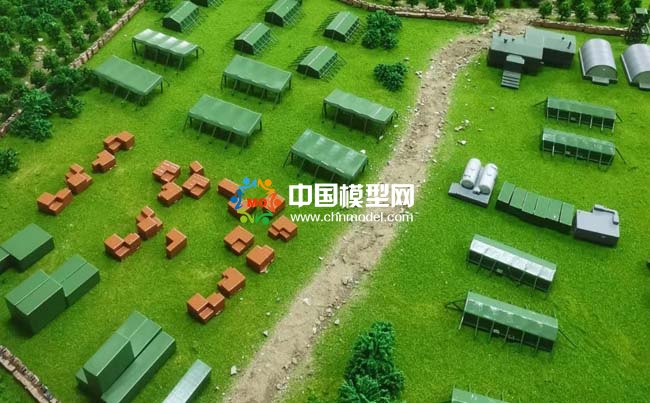 部队训练营地沙盘模型