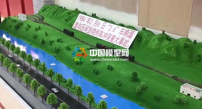 车辆遛逸与区间货物列车冲突重大事故模拟沙盘模型
