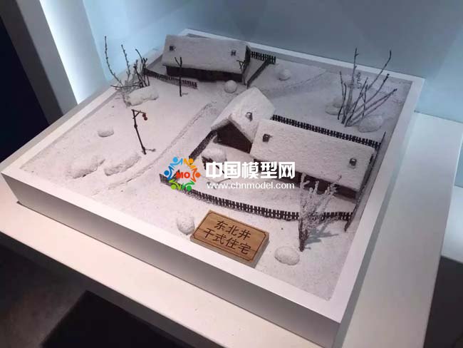 东北井干式住宅建筑模型