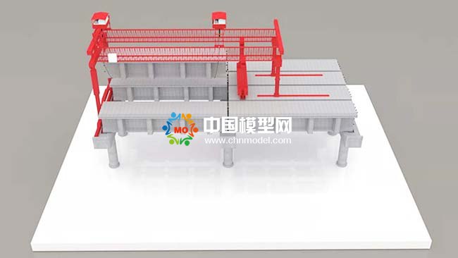 桥梁预制梁施工工艺沙盘模型