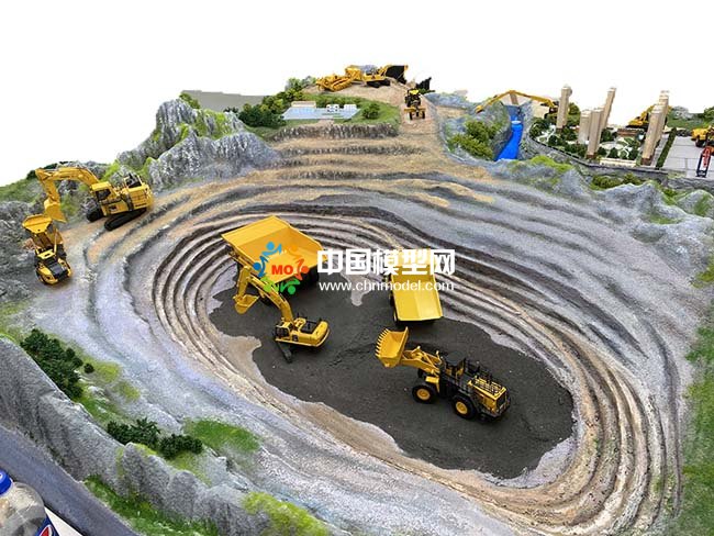 液压挖掘机工作场景沙盘模型
