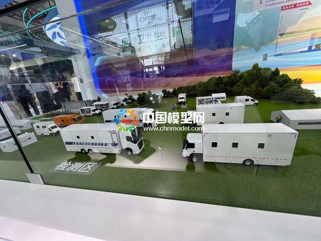 疾病预防卫生应急车辆沙盘模型