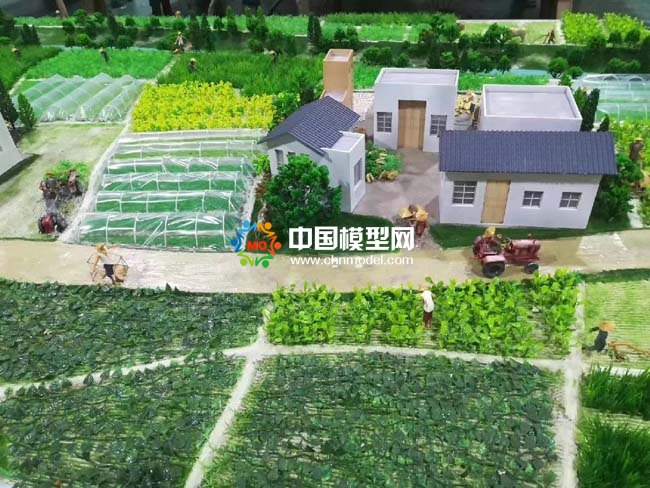 现代农村田间劳作沙盘模型