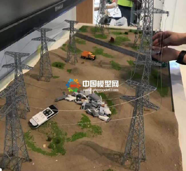 高压电塔施工沙盘模型