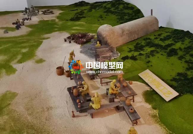 古代制陶工艺沙盘模型
