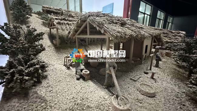 长沙窑铜官陶瓷烧制技艺复原场景沙盘模型