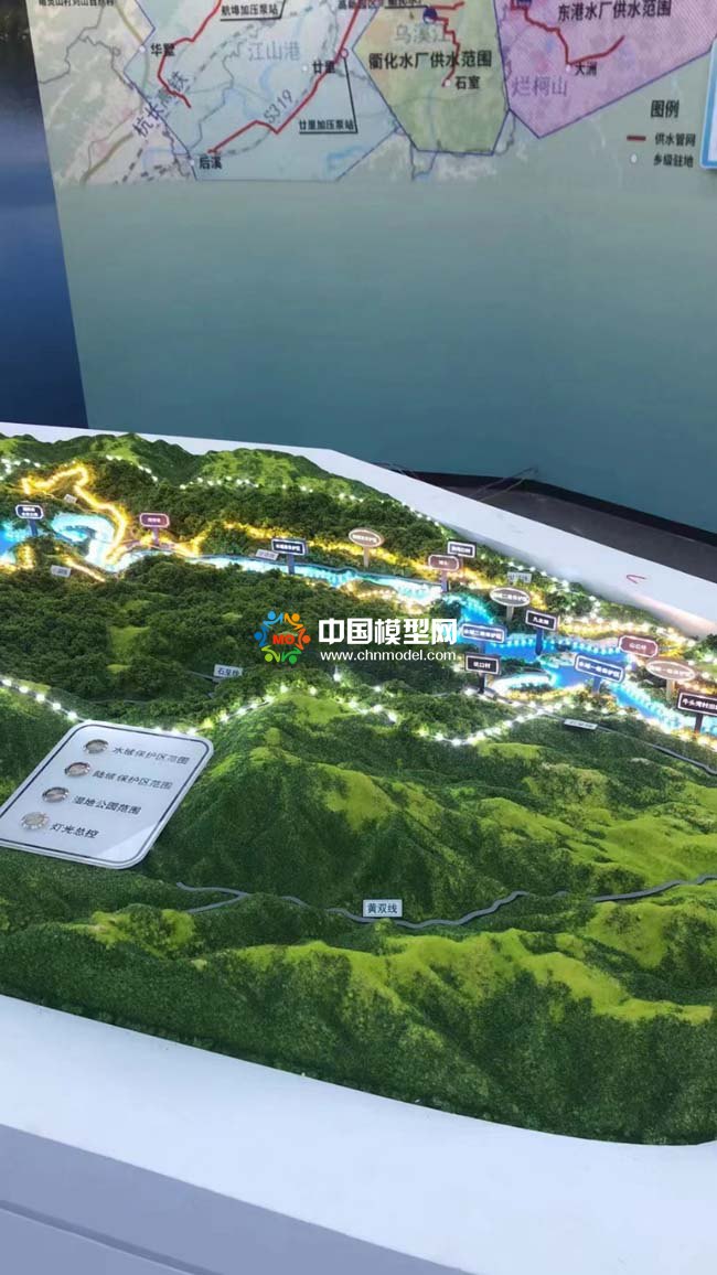 水厂供水范围沙盘模型