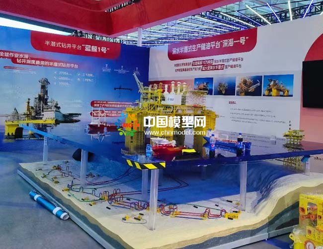 深水半潜式生产储油平台深海一号模型