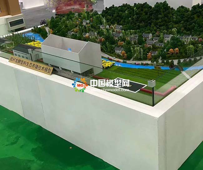 秸秆发酵垫料生态养猪沙盘模型