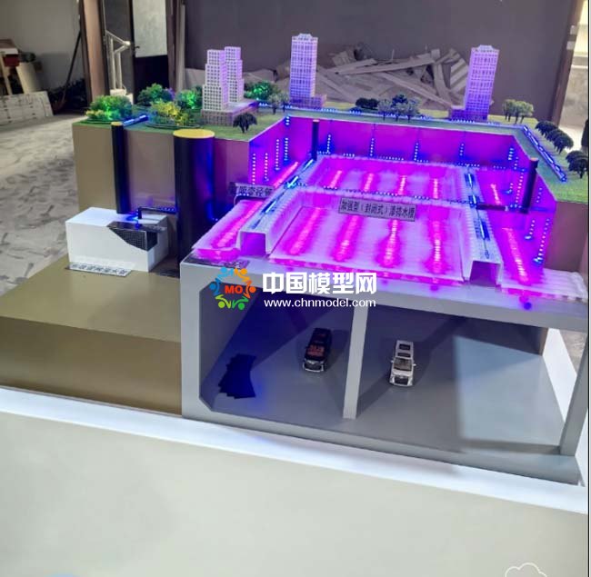 车库屋顶排水系统水沙盘模型